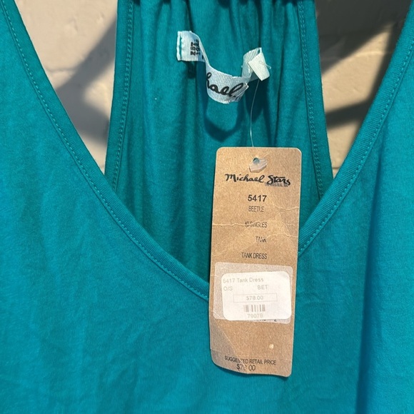 Michael Stars dress green  Sleeveless Top NEW one size coverup beach - Picture 2 of 6